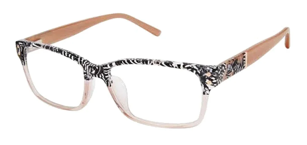L.A.M.B. LAUF089 B39 BLACK WHITE BLUSH EYEGLASSES 57-17-145 AUTHENTIC